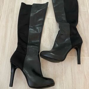 Jessica Simpson leather heeled boot with stretch